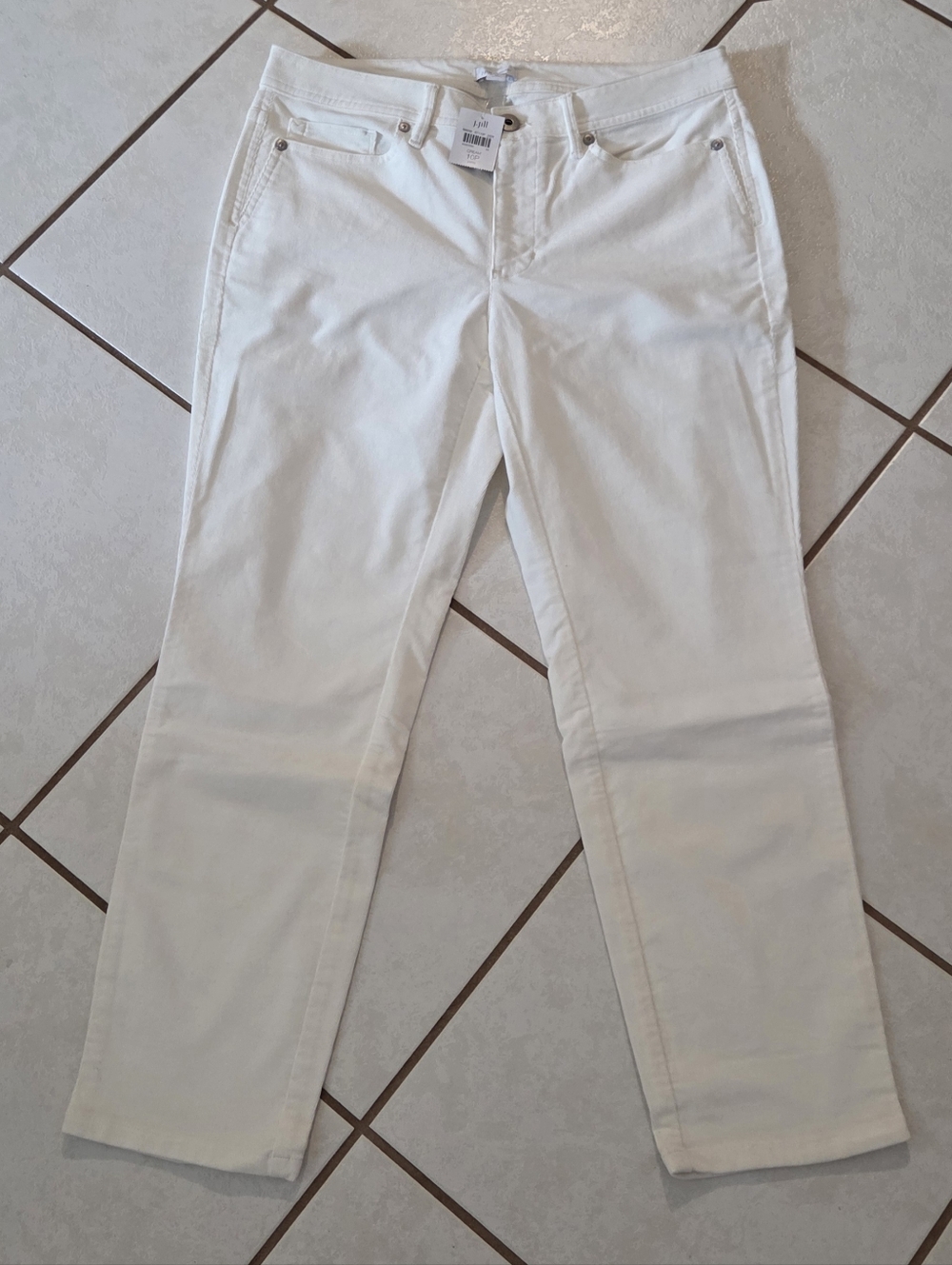 NWT J. Jill Petite Straight-leg Corda Jeans in Cream